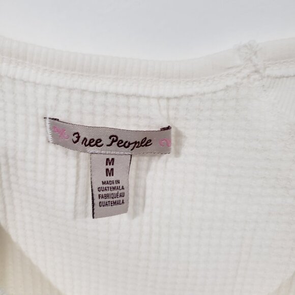 Free People Women's Santa Clara Thermal Long Sleeve Pullover White Size M - Picture 5 of 10